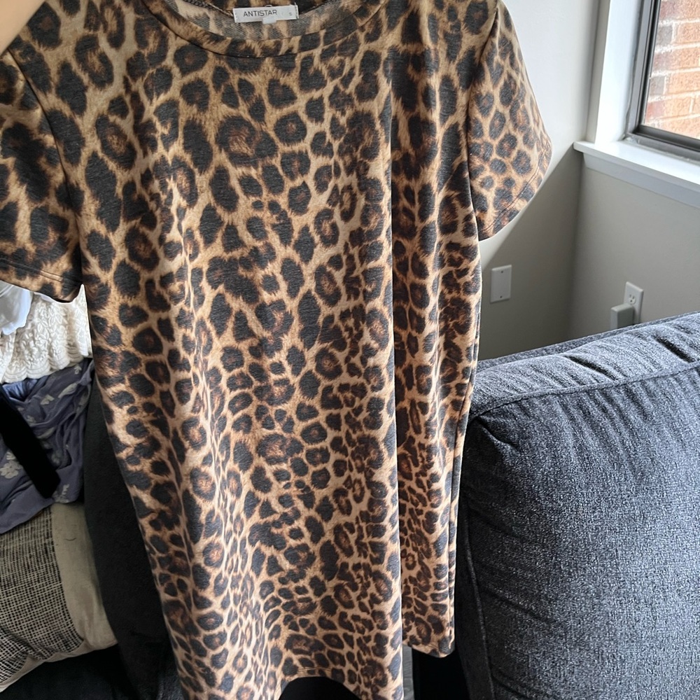 Cheetah print T-shirt dress